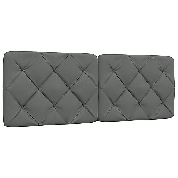 vidaXL Bett, Kopfteil-Kissen Dunkelgrau 140 cm günstig online kaufen