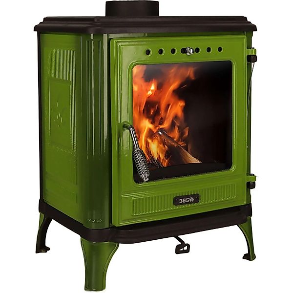 365 Kaminofen Ferrox 55 Grün Emailliert 7 kW günstig online kaufen