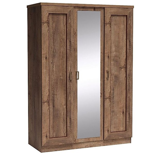 Lomadox Kleiderschrank TEORA-161 in Lefkas Eiche braun Spiegeltür Kleiderst günstig online kaufen