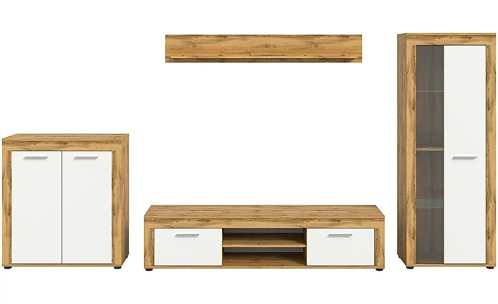 Wohnwand  Bardenas ¦ holzfarben ¦ Maße (cm): B: 330 H: 159 Kommoden & Sideb günstig online kaufen