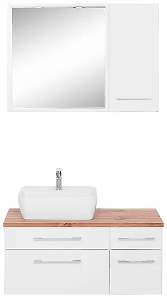 welltime Badmöbel-Set "Davos" 3 tlg. mit 2 Touch-LED-Einbauleuchten günstig online kaufen