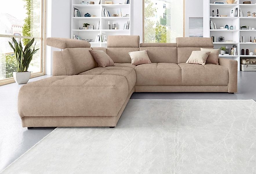 DOMO collection Ecksofa »Ava, moderne Sitzheftung mit toller Doppelnaht, ko günstig online kaufen