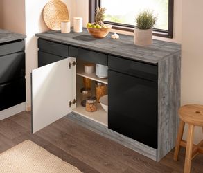 KOCHSTATION Unterschrank "KS-Virginia" 85 cm hoch, 150 cm breit, 3 Schublad günstig online kaufen