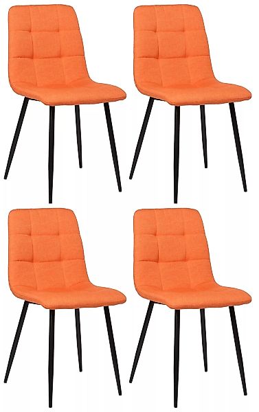 4er Set Esszimmerstuhl Tilde-orange-Stoff günstig online kaufen