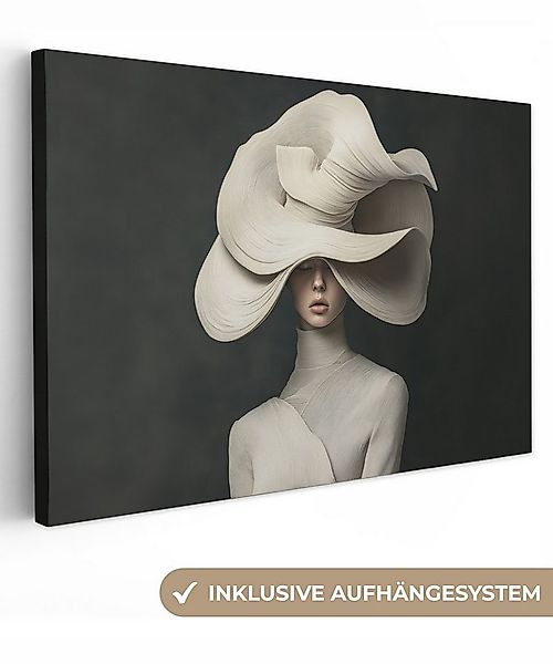 OneMillionCanvasses® Leinwandbild Modern - Frau - Hut, Fotodruck (1 St), Le günstig online kaufen