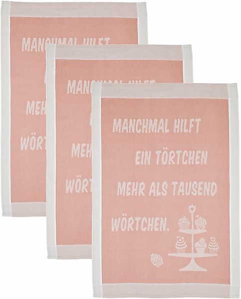 ROSS Geschirrtuch "Manchmal hilft ein Törtchen mehr als tausend Wörtchen" S günstig online kaufen