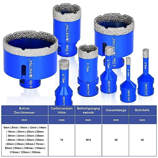XERSEK Bohrkrone M14 11X Fliesenbohrer Set günstig online kaufen