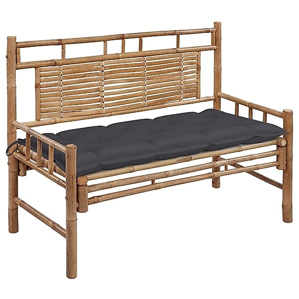 furnicato Gartenbank mit Auflage 120 cm Bambus günstig online kaufen