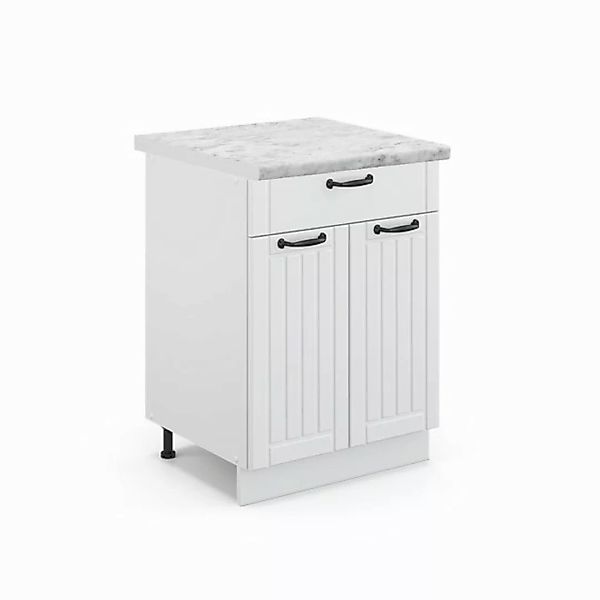 Vicco Unterschrank Fame-Line, Weiß Landhaus/Weiß, 60 cm mit Schublade, AP E günstig online kaufen