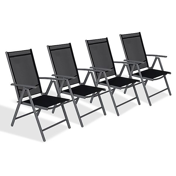 CCLIFE Gartenstühle Alu 4er Set Gartenstuhl Hochlehner Klappbar  Balkonstüh günstig online kaufen