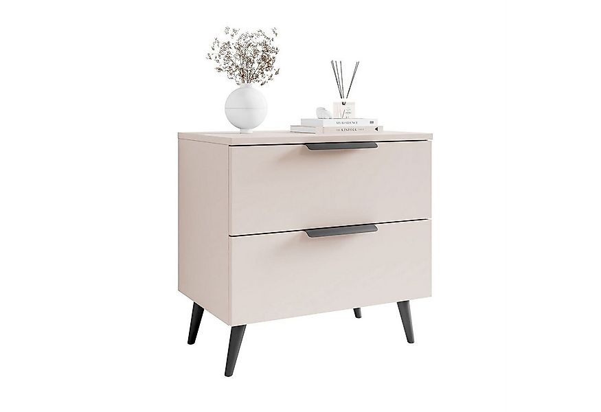 Lookway Nachttisch LINA Kaschmir 2S auf Füßen mit LED-Beleuchtung (1x Nacht günstig online kaufen