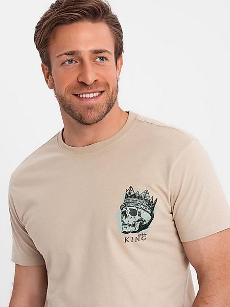 OMBRE T-Shirt Herren-T-Shirt aus Baumwolle mit Druck auf der Brust, Totenko günstig online kaufen