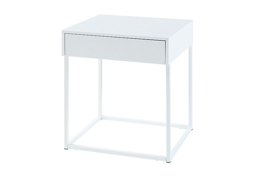 en.casa Beistelltisch, »Rautjärvi« 50x43x41cm aus Stahl Weiß, matt günstig online kaufen