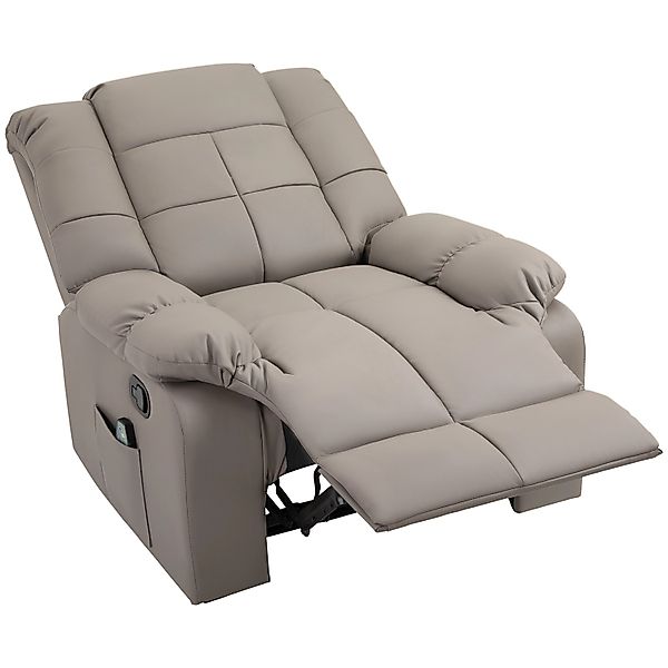 HOMCOM Massagesessel Elektrisch Kunstleder Holz Stahl Grau 94 x 99 x 99 cm günstig online kaufen