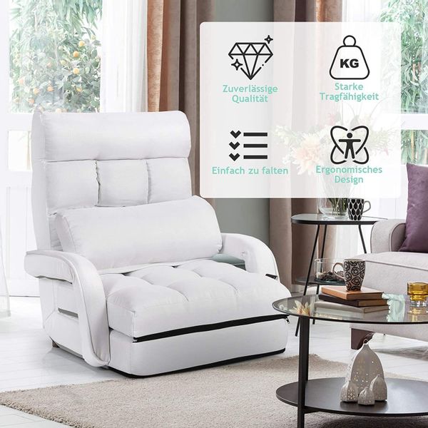 KOMFOTTEU Schlafsofa Klappsessel Bodenstuhl, mit Armlehnen günstig online kaufen