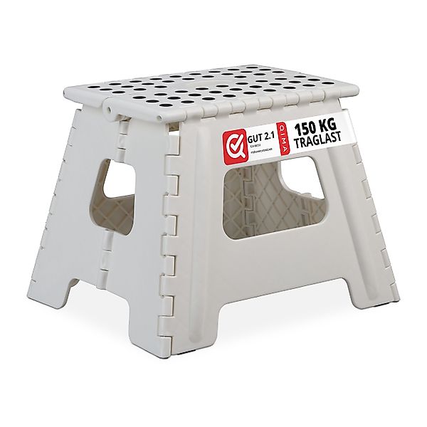 relaxdays Sitzhocker Klapphocker faltbar L, Weiß günstig online kaufen