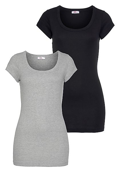 Flashlights T-Shirt (Packung, 2er-Pack) figurbetonter Schnitt, günstig online kaufen