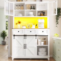 Flieks Küchenbuffet mit LED-Beleuchtung und Weinregal günstig online kaufen