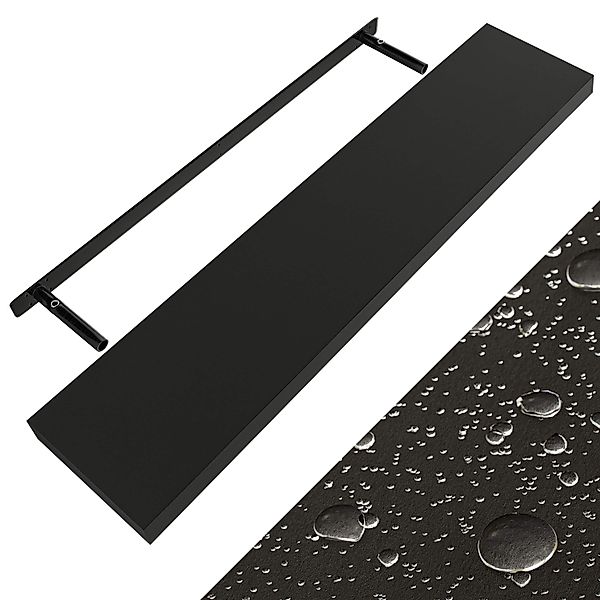 Wandregal Schweberegal 110cm Schwarz + Halterung günstig online kaufen