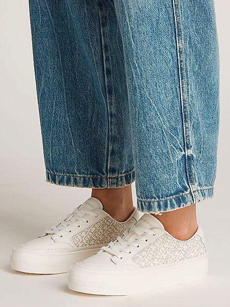 Tommy Hilfiger VULC LEATHER SNEAKER MONOGRAM Plateausneaker, Freizeitschuh, günstig online kaufen