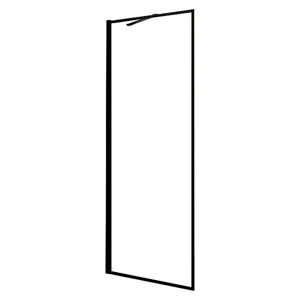 AICA 90x200cm Walk In Schwarz Aluminiumrahmen Duschwand mit Stabilisator Du günstig online kaufen