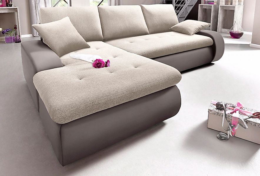 TRENDMANUFAKTUR Ecksofa »Indie, modern und bequem, Materialmix, OTTOs Choic günstig online kaufen