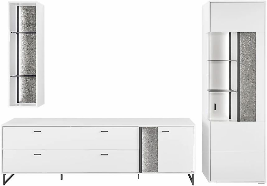 set one by Musterring TV-Wand "Deltona" 3 Stk. tlg. Zierelemente aus Sandst günstig online kaufen