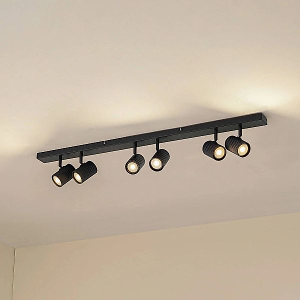 Lindby Deckenspots Kardis, dunkelgrau, 6-flg., Metall, GU10 günstig online kaufen