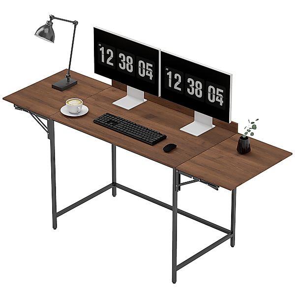 HOMCOM Klappbarer Schreibtisch Computer Tisch 170 x 58 cm Moderner Holz Sch günstig online kaufen