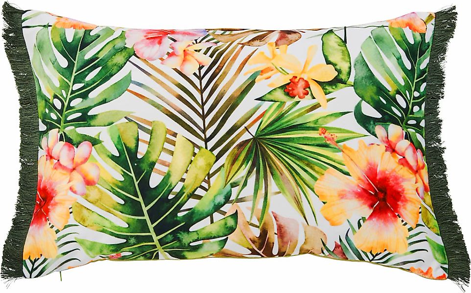done. Dekokissen "Fringe Jungle Flowers" bedruckt, Reißverschluss, Kissenhü günstig online kaufen