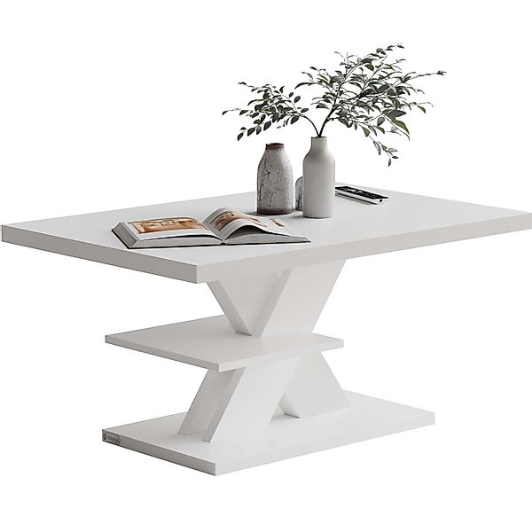 Casaria Couchtisch, Holz 2 Ablagen 90x60cm günstig online kaufen