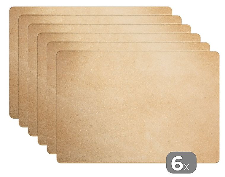 MuchoWow Platzset Leder - Druck - Lederoptik/print - Beige, (6-St), Platzse günstig online kaufen