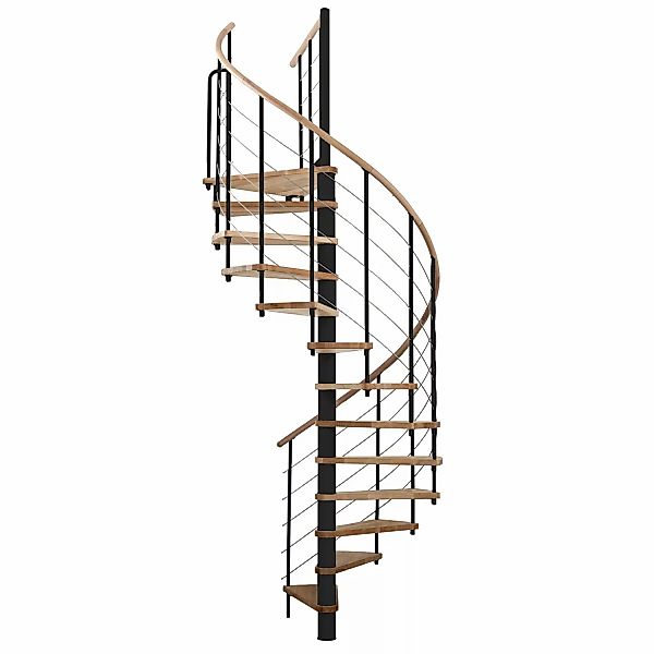 Minka Spindeltreppe Venezia Buche Schwarz Ø 160 cm Geschosshöhe bis 305,5 c günstig online kaufen