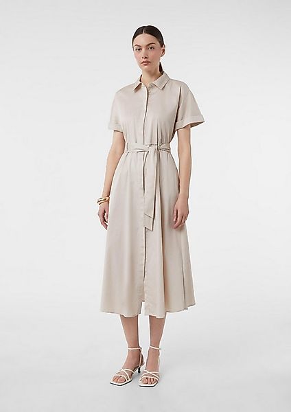 comma Midikleid Kleid Midikleid aus Popeline mit Hemdkragen und Bindegürtel günstig online kaufen