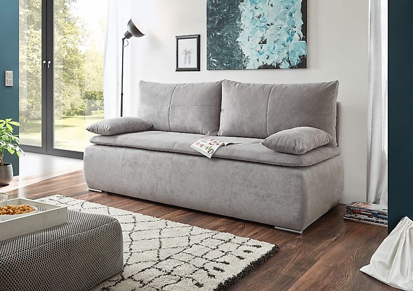 ED EXCITING DESIGN Schlafsofa "Jana", mit Bettkasten & 2 Armlehnenkissen günstig online kaufen