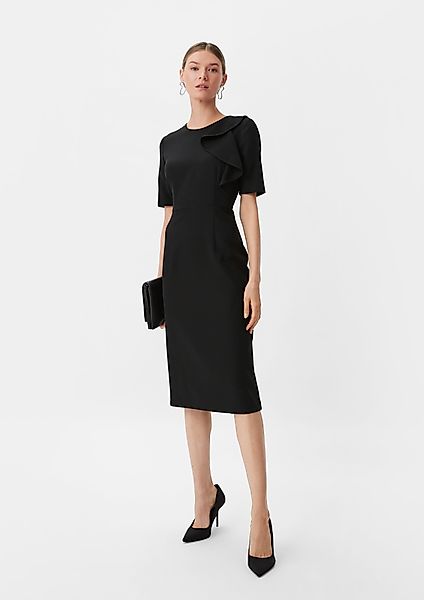 comma Minikleid Kleid mit Volant-Detail Applikation günstig online kaufen