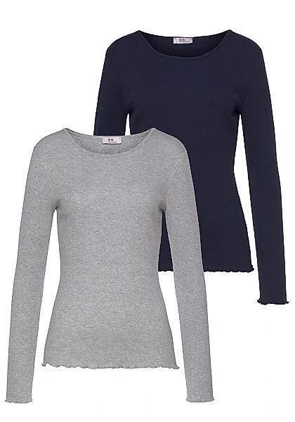 Flashlights Langarmshirt, (Packung, 2 tlg., 2er-Pack), sehr figurbetonter S günstig online kaufen