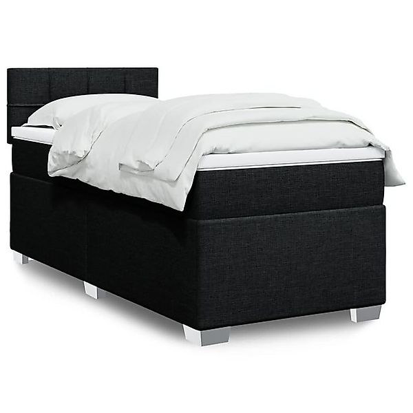 vidaXL Bett Boxspringbett mit Matratze Schwarz 80x200 cm Stoff günstig online kaufen