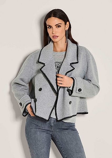 MADELEINE Outdoorjacke Elegante Wolljacke mit Reverskragen Zweireihige Knop günstig online kaufen