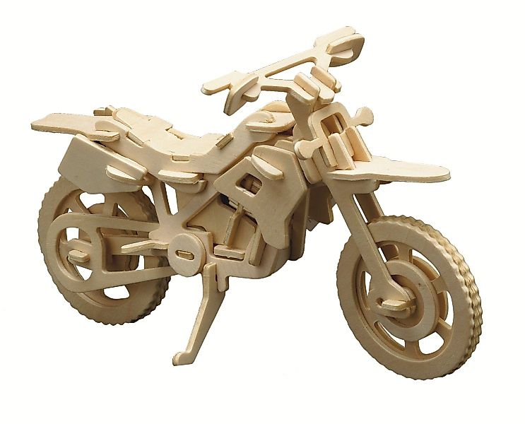 Pebaro 3D-Puzzle Holzbausatz Cross-Motorrad, 850/6, 56 günstig online kaufen