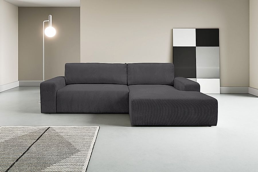 WERK2 Ecksofa "Rotterdam-L, kuschelweicher Cord oder Breitcord, L-Form, Bre günstig online kaufen