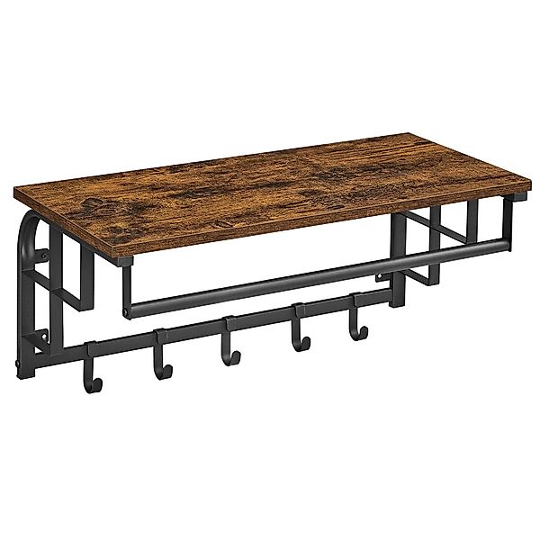 VASAGLE Wandgarderobe, Wandregal mit Haken, Länge günstig online kaufen