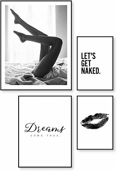 Reinders Wandbild "Traum Text - Elegant - Modern" 4 Stk. tlg. günstig online kaufen