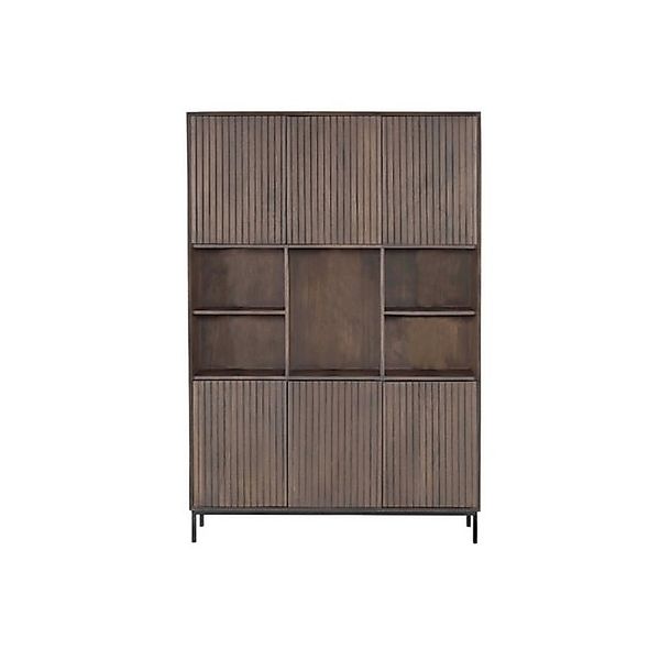 Villa Möbel Fächerschrank (135x45x200cm, 1 Fächerschrank) Mangoholz mit Met günstig online kaufen