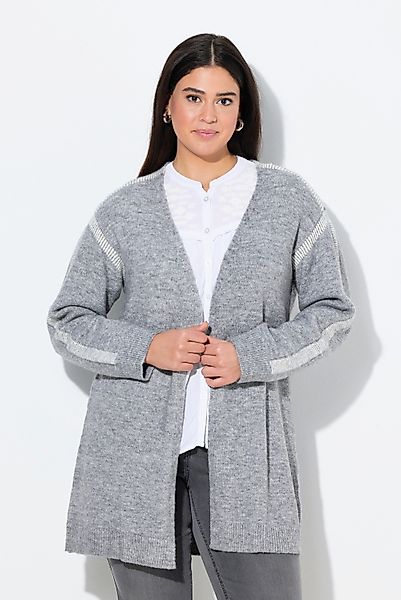 Ulla Popken Strickjacke Long-Strickjacke Ziernähte ohne günstig online kaufen