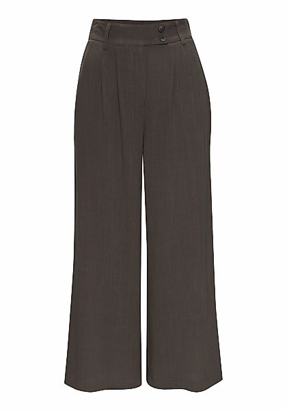 LASCANA Bundfaltenhose, mit Taschen und Knopfdetail, weites Bein, Leinenhos günstig online kaufen
