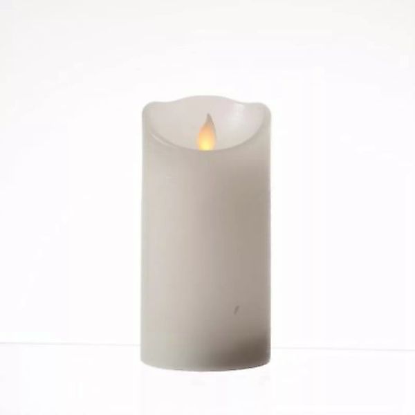 MARELIDA LED Kerze Twinkle Echtwachs bewegte Flamme D: 7,5cm H: 15cm weiß günstig online kaufen