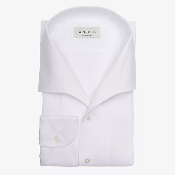 Hemd  einfarbig  weiß leinen leinwandbindung, kragenform  einteiliger krage günstig online kaufen