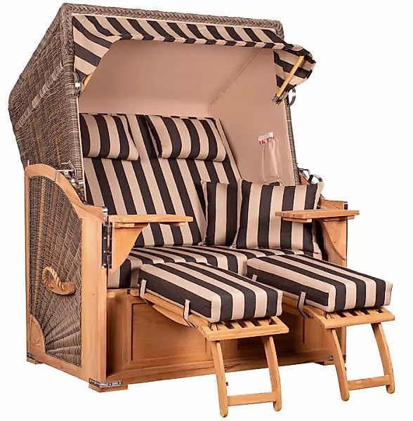 Strandkorb Nordstrand Teak PE grey Dessin 581 günstig online kaufen