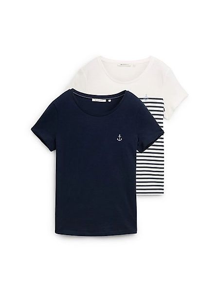 TOM TAILOR Denim T-Shirt (2-tlg) Plain/ohne Details günstig online kaufen